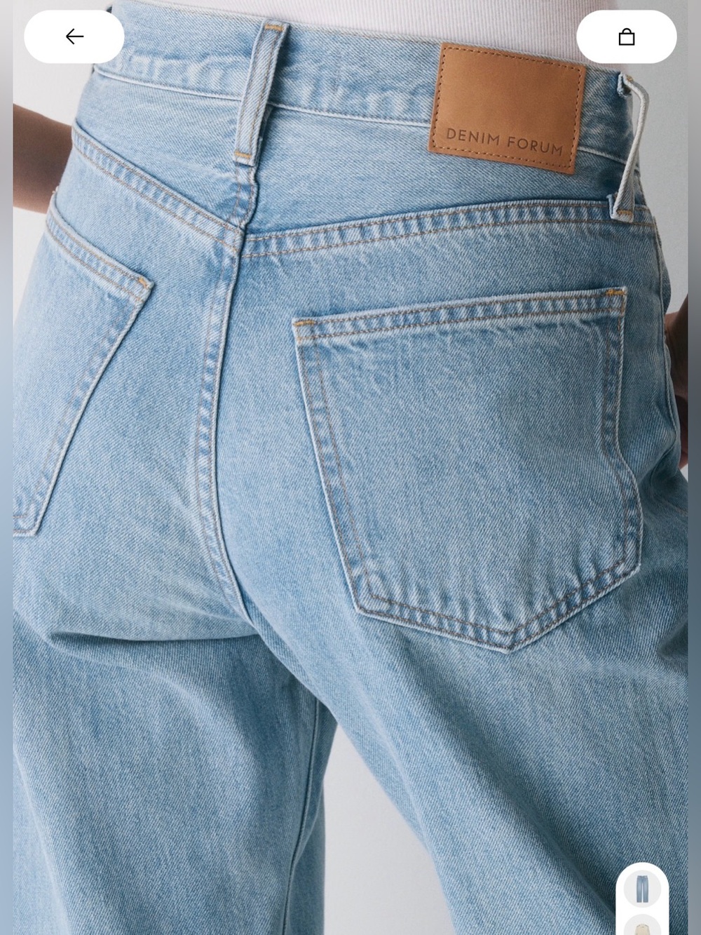 Denim Forum Light Blue Straight Leg Jeans - Picture 3 of 4